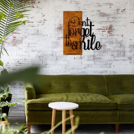 Wallity Dont Forget To Smile Escultura de pared de madera y metal